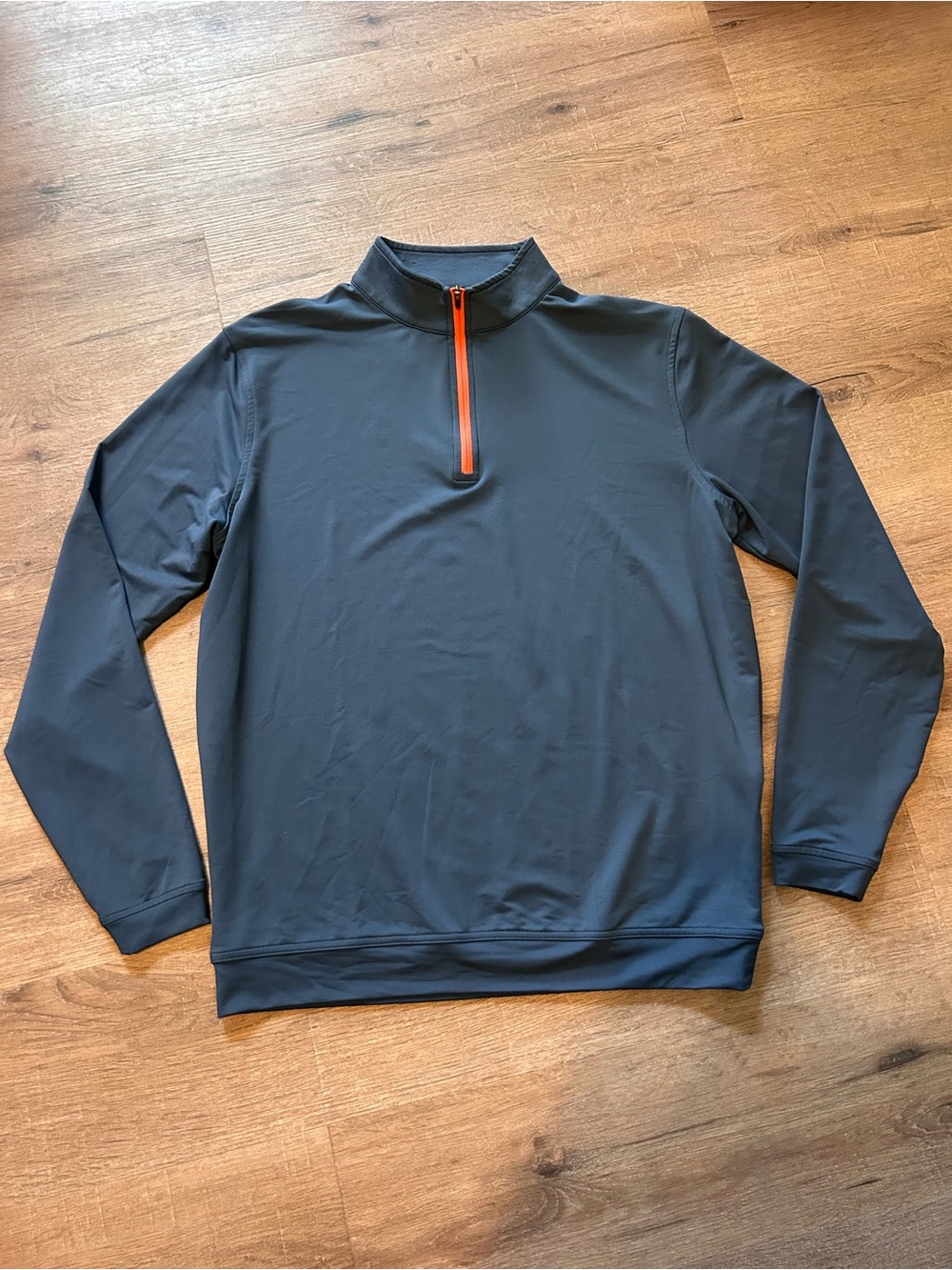 Peter Millar Men's Quarter-Zip Pullover Jacket Navy Blue Orange Zipper M